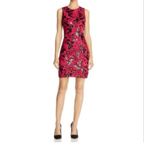 Alice & Olivia black and fuchsia sequin dress - Picture 4 of 4